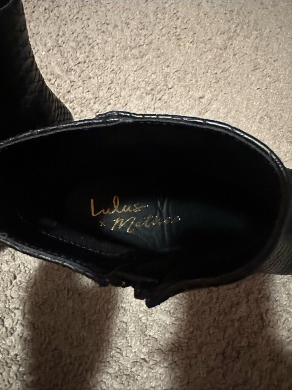 Lulus x Matisse Black Snake Embossed Pointed Toe Ankle Boots, Size 10 - Picture 6 of 10